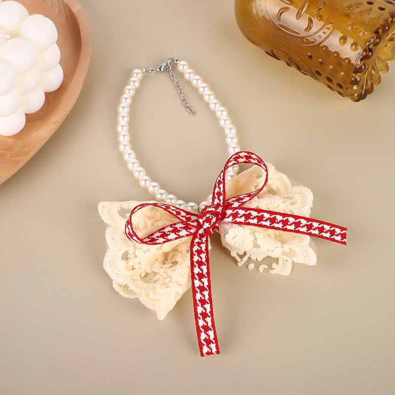 Κολάρο κατοικίδιων με δαντέλα για γάτες και σκύλους, φιογκάκι, οργάνζα, στυλ πριγκίπισσας, κατάλληλο για γάμους και εορτές