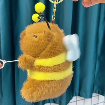 Capybara kulcstartó plüss játék mozgatható szárnyakkal (rövid plüss, PP pamut töltet)