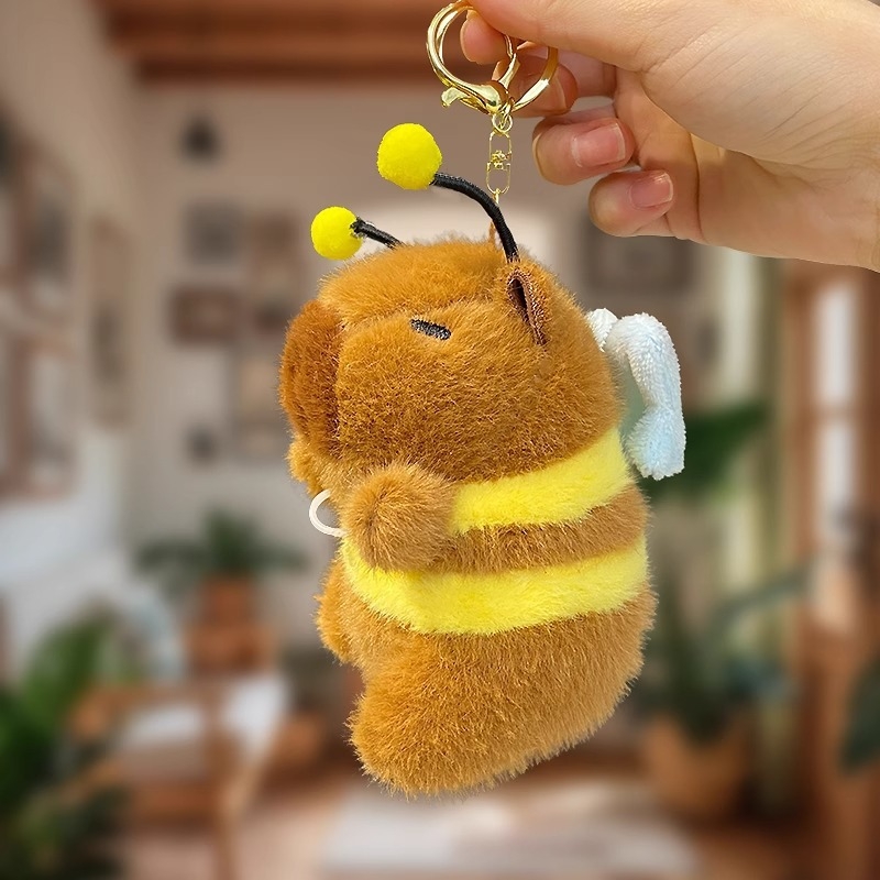 Capybara kulcstartó plüss játék mozgatható szárnyakkal (rövid plüss, PP pamut töltet)