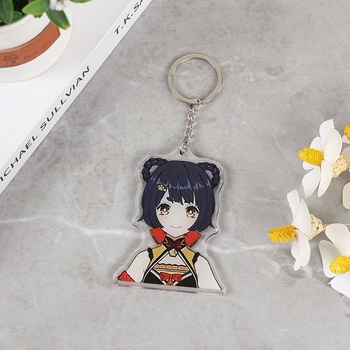 Prilagođeni akrilni privjesak za ključeve, dizajn s karikaturalnim tekstom u anime stilu, visokokvalitetni dojam, Zhongtao brend