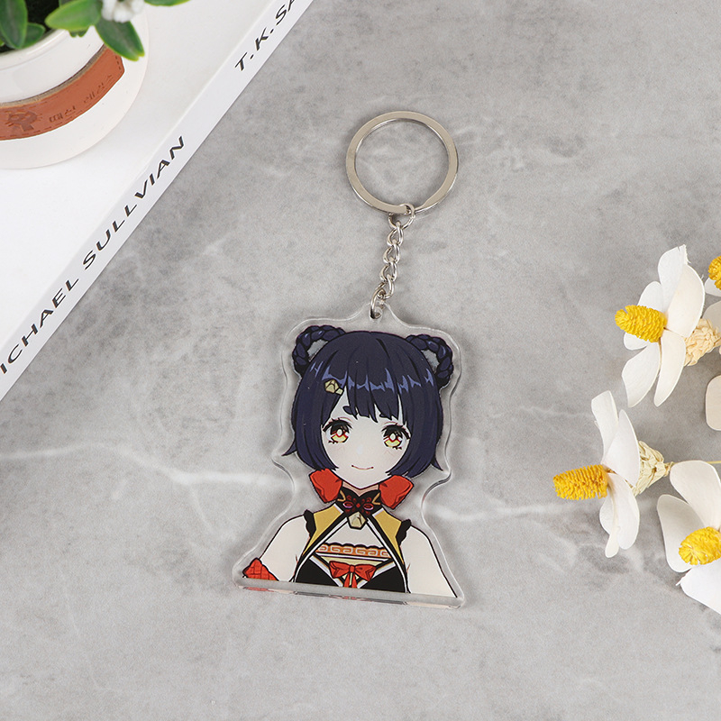 Prilagođeni akrilni privjesak za ključeve, dizajn s karikaturalnim tekstom u anime stilu, visokokvalitetni dojam, Zhongtao brend