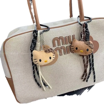 Ключодържател с леопардов мотив и пухена материя, корейски стил, Otherplus