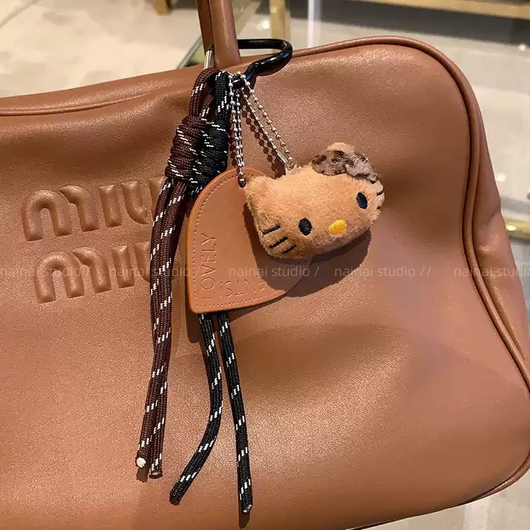 Ключодържател с леопардов мотив и пухена материя, корейски стил, Otherplus