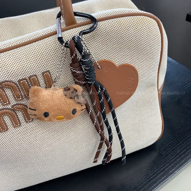 Ключодържател с леопардов мотив и пухена материя, корейски стил, Otherplus