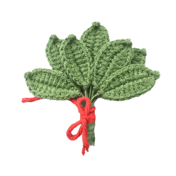 Ключодържател с мотив листа от грейпфрут, ръчно плетено, плюшен материал, сладък стил