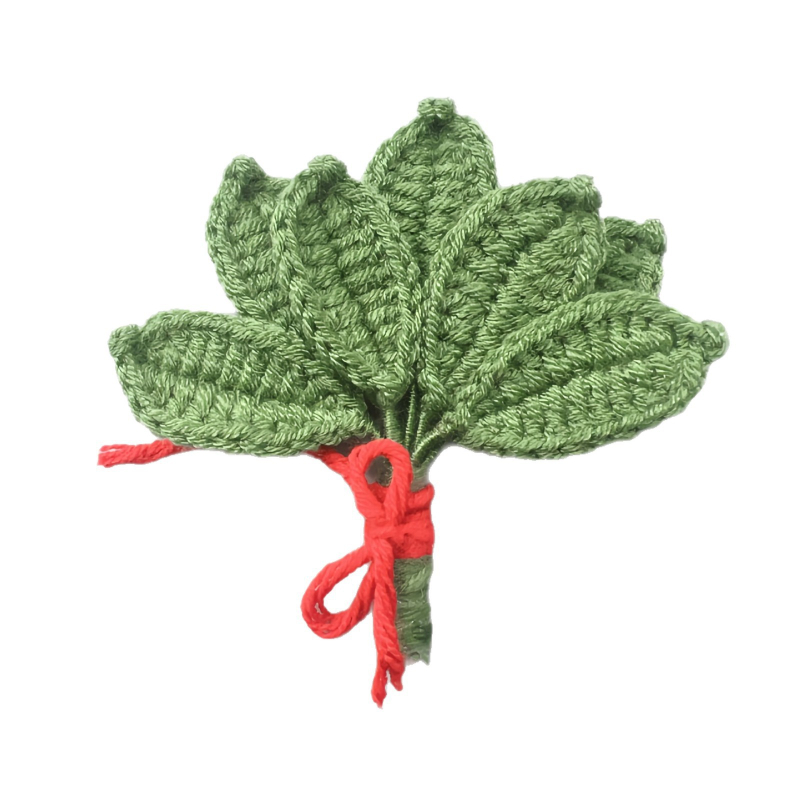 Ключодържател с мотив листа от грейпфрут, ръчно плетено, плюшен материал, сладък стил