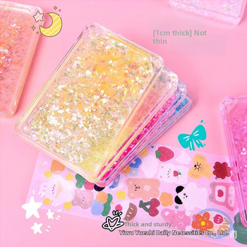 Napló DIY készlet: matricák és medál quicksand mintával, kész ajándék különböző alkalmakra