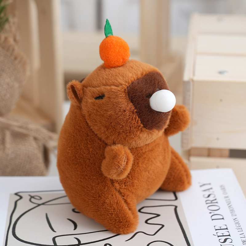 Kapibara plišani ključni privjesak – kratki pliš, PP pamuk punilo, prilagođene uzorke, za uzrast 7–14