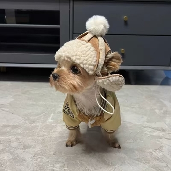 Flíssel bevont kutyasapka őszre és télre – Teddy, Bichon Frisé, Francia bulldog, Shiba Inu, Schnauzer – fejfedő imitált juhbőr hatású