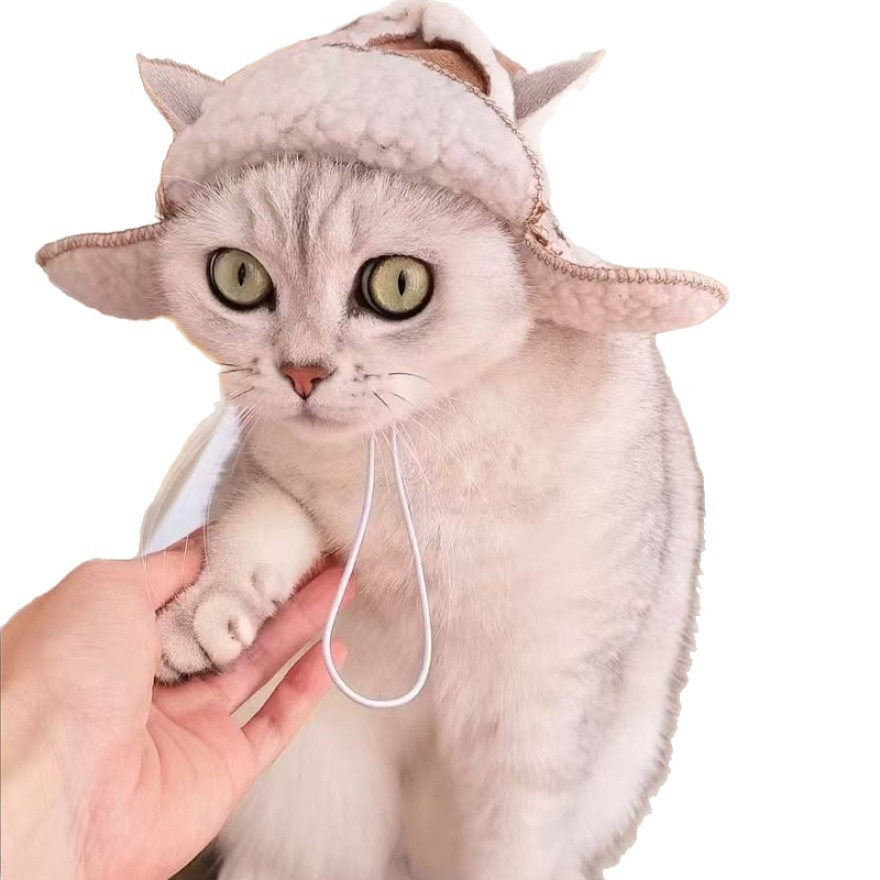 Kültéri sapka háziállatoknak, meleg fleece bélés, szélálló, mongol stílusú