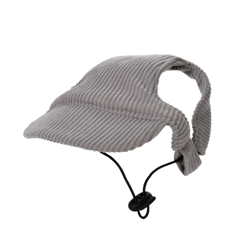 Corduroy kordbársony anyagú kutyáknak napszemvédő sapka, monokróm mintázat, Plain weave, Négy évszakos laza stílus, univerzális illeszkedés