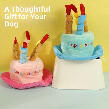 Pliš kapa za kućne ljubimce s karikaturnim uzorkom, ušivena izrada, pogodna za sve sezone