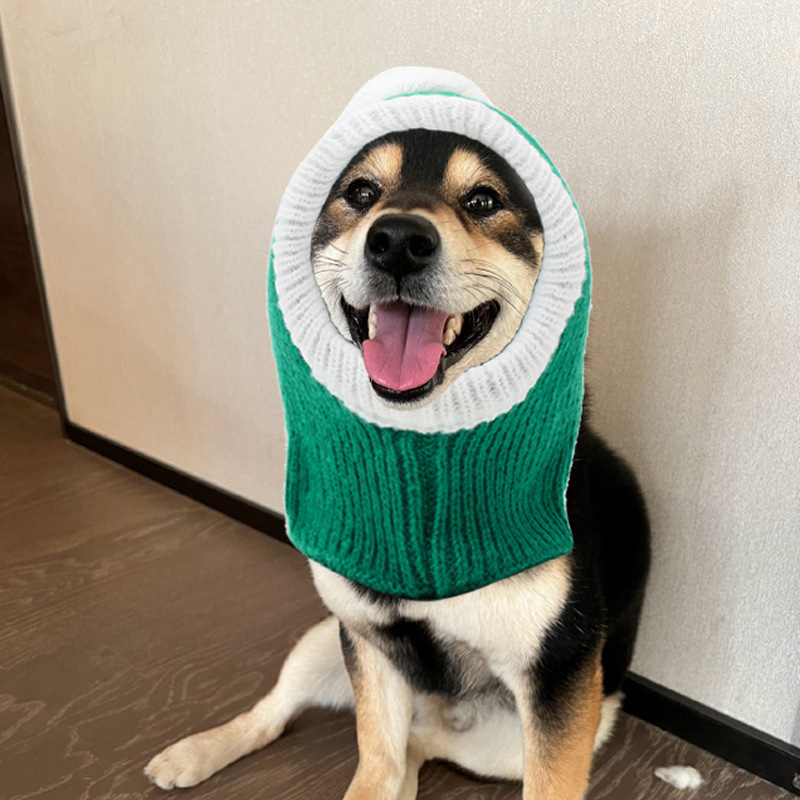 Kapica za kućne ljubimce (pse i mačke), Noć vještica i Božić, vuna, tie-dye boja, ravno pletene tkanine