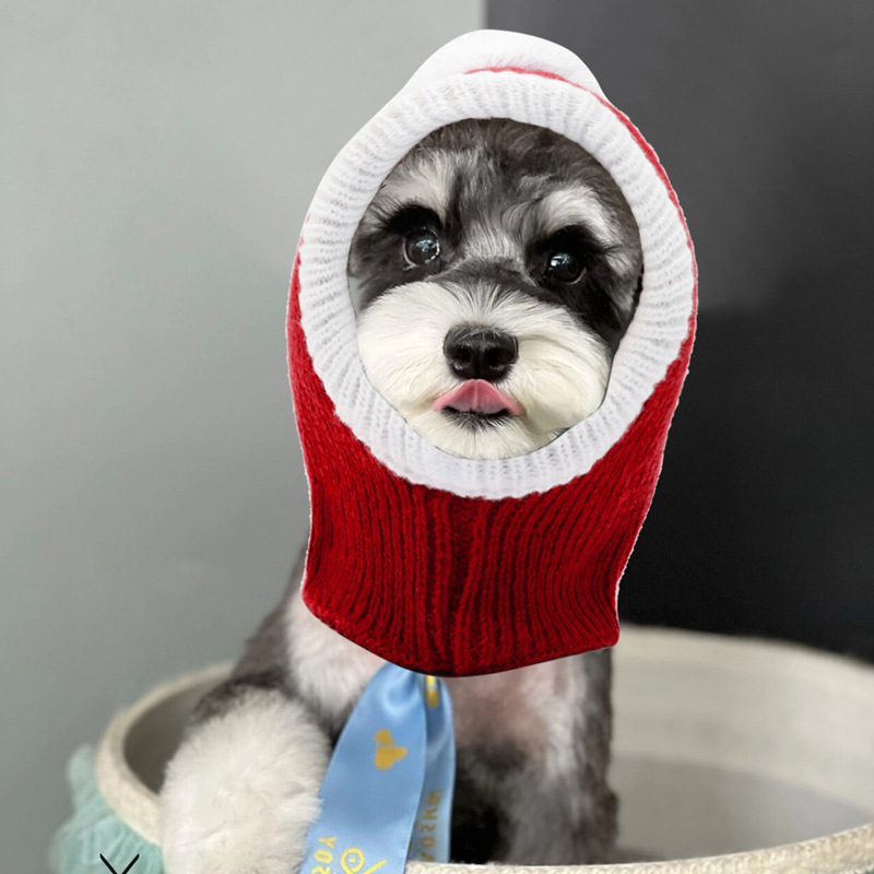 Kapica za kućne ljubimce (pse i mačke), Noć vještica i Božić, vuna, tie-dye boja, ravno pletene tkanine