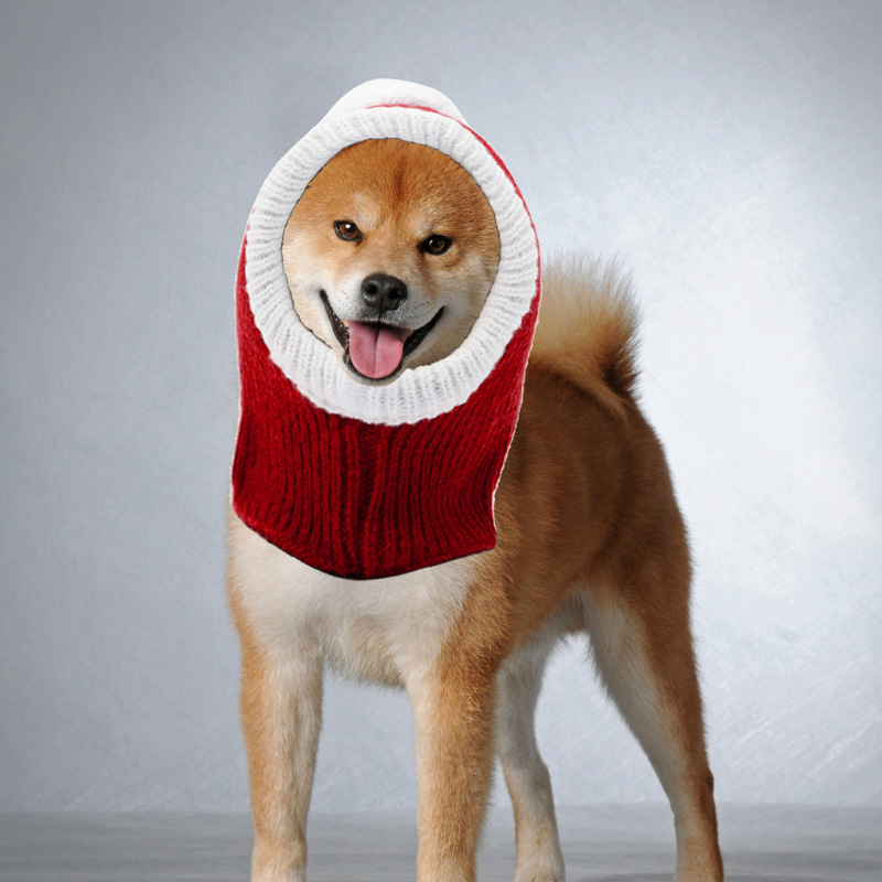 Kapica za kućne ljubimce (pse i mačke), Noć vještica i Božić, vuna, tie-dye boja, ravno pletene tkanine