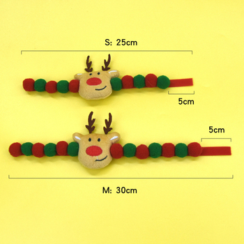 Božićna kapa za kućne ljubimce s jelenjim rogom — jednofarebna, brušeni materijal, jednostavno tkanje, reljefna obrada, za sve sezone