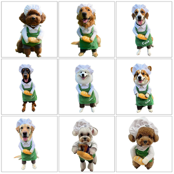 Transformačný kostým pre domáce zvieratá: kuchársky kostým s burgerovou čiapkou (polyester)