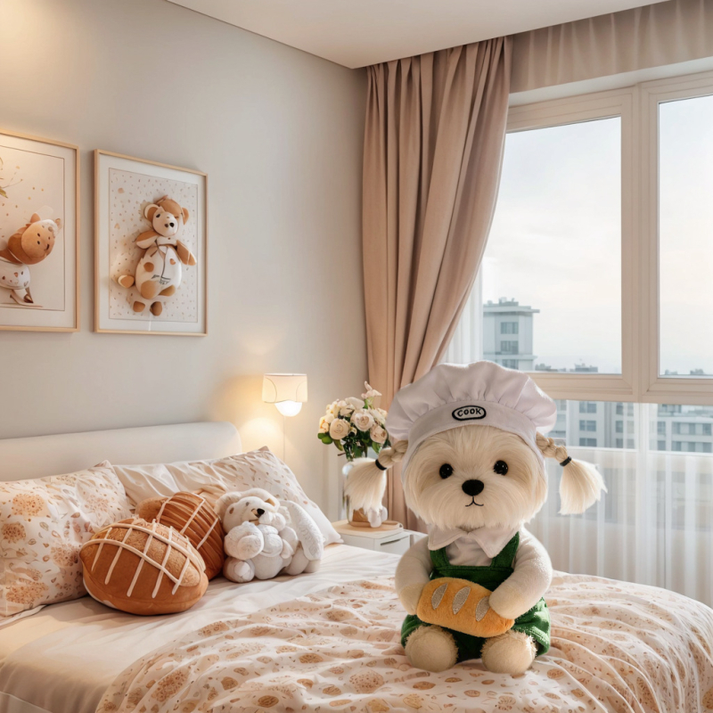 Transformačný kostým pre domáce zvieratá: kuchársky kostým s burgerovou čiapkou (polyester)