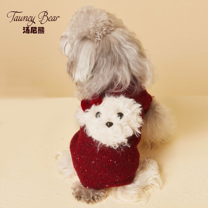 Tawnybear ujjatlan gyapjú kutyapulóver – casual kisállat ruházat