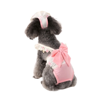 Kutyás nyári fürdőruha háziállatoknak, kalappal — poliészter, szabadidős stílus, kategória: háziállat ruházat