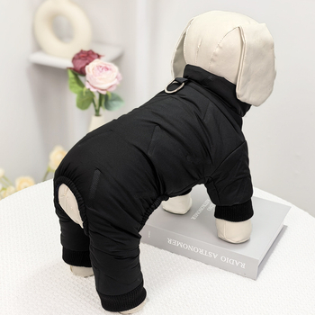 Téli vastagított kisállat kabát — pamut kabát bársonyos reliefmintával macskáknak és kölyökkutyáknak (Importált; IP engedélyezett; Eredet: Tajvan/Kína)