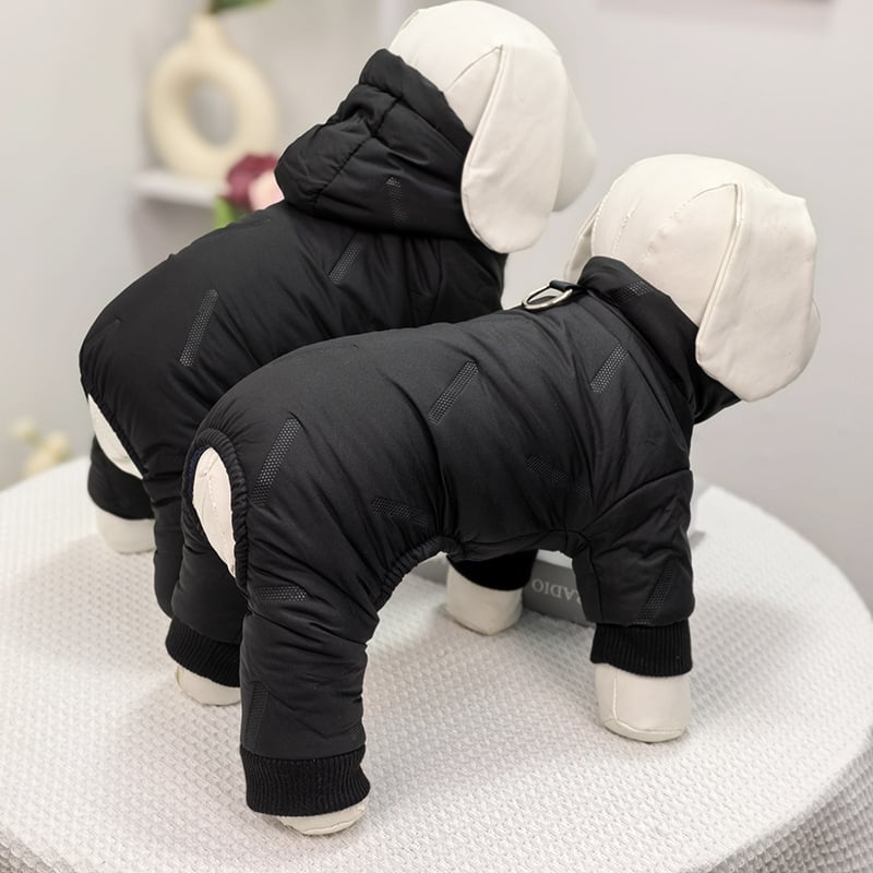 Téli vastagított kisállat kabát — pamut kabát bársonyos reliefmintával macskáknak és kölyökkutyáknak (Importált; IP engedélyezett; Eredet: Tajvan/Kína)