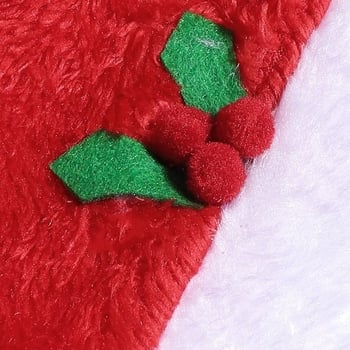 Karácsonyi kiegészítők készlet háziállatoknak: sapka Coral fleece anyagból, nyakörv, csengő és bolyhos golyó, kutyák és macskák számára, tél, rugalmas hullámos stílus