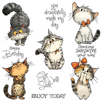 Διαφανής σφραγίδα σε σχήμα γάτας με φιόγκο για διακόσμηση χαρτιού ημερολογίου - μήτρα ανάγλυφης κοπής από άνθρακα χάλυβα, χυτός κατασκευής, μοντέρνος μινιμαλισμός