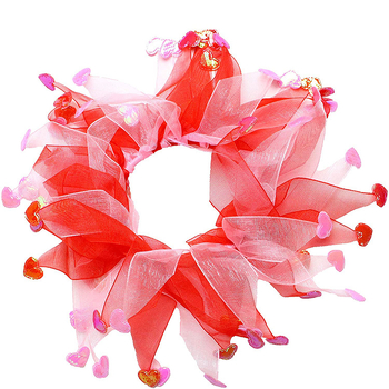 Valentin-napi díszítő készlet háziállatoknak – kutyasál és hajkiegészítő, Organza, Love minta, egyszerű szövés, satén felület