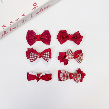 Clip de păr pentru animale de companie cu fundă pentru pisici și câini | Material: textil | Stil: lejer | Brand: zhous