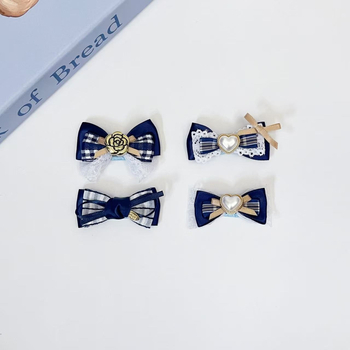 Clip de păr pentru animale de companie, cu fundă – țesătură, stil lejer, pentru pisici și câini