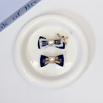 Clip de păr pentru animale de companie, cu fundă – țesătură, stil lejer, pentru pisici și câini