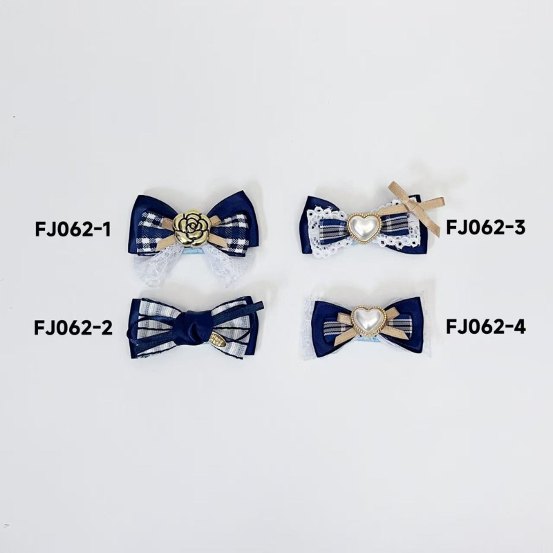 Clip de păr pentru animale de companie, cu fundă – țesătură, stil lejer, pentru pisici și câini