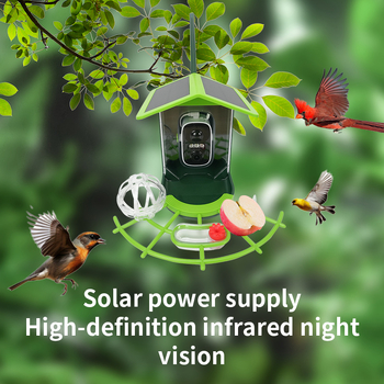 Inteligentna vizualna hranilica za ptice s kamerom, za vanjsku upotrebu, solarno napajanje, AI prepoznavanje, odvojiva