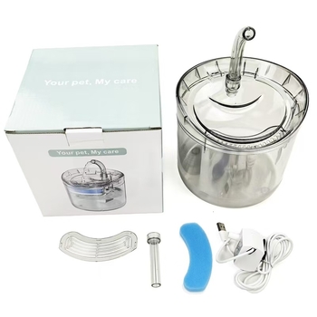 Mačji vodeni fontan s prozirnim faucetom, automatska cirkulacija, tihi rad, filtracija vode (Model: Pet transparent faucet water dispenser; Odvojivi; Težina: 535 g; Univerzalna kompatibilnost)