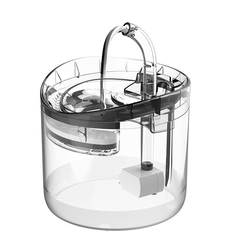 Фонтан за вода за котки и кучета с автономна помпа, интелигентен сензор, циркулационен филтър и автоматичен воден поток — модел S, 443 g