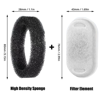 Filter element za posudu za vodu kućnim ljubimcima s aktivnim ugljenom, model 123, za mačke i pse, težina 6 g, izlazak 2024