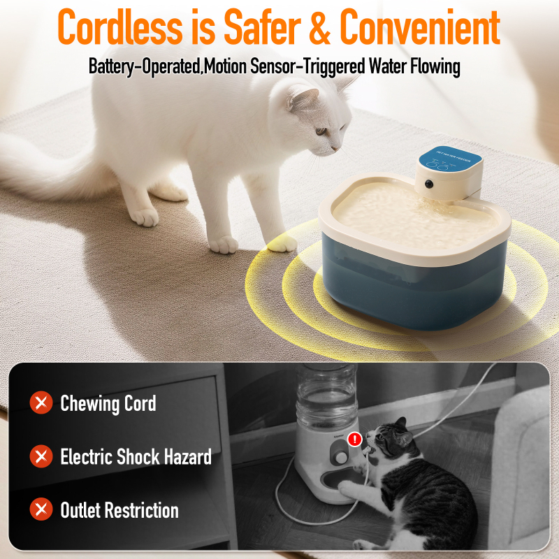 Fontána na vodu pre domáce zvieratá s automatickým doplňovaním a cirkulujúcou vodou – SOP1 model, odnímateľná, 2,5 kg, bez aplikácie