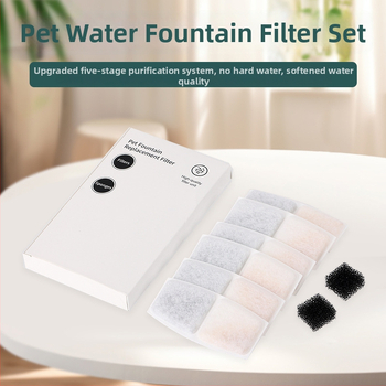 Distribuitor apă pentru animale H02 – pentru câini și pisici, 6 cartușe filtru + 2 filtre de bumbac, compatibil cu W01/W01S/W01SP, ne detașabil, greutate 62 g