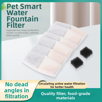 Distribuitor apă pentru animale H02 – pentru câini și pisici, 6 cartușe filtru + 2 filtre de bumbac, compatibil cu W01/W01S/W01SP, ne detașabil, greutate 62 g