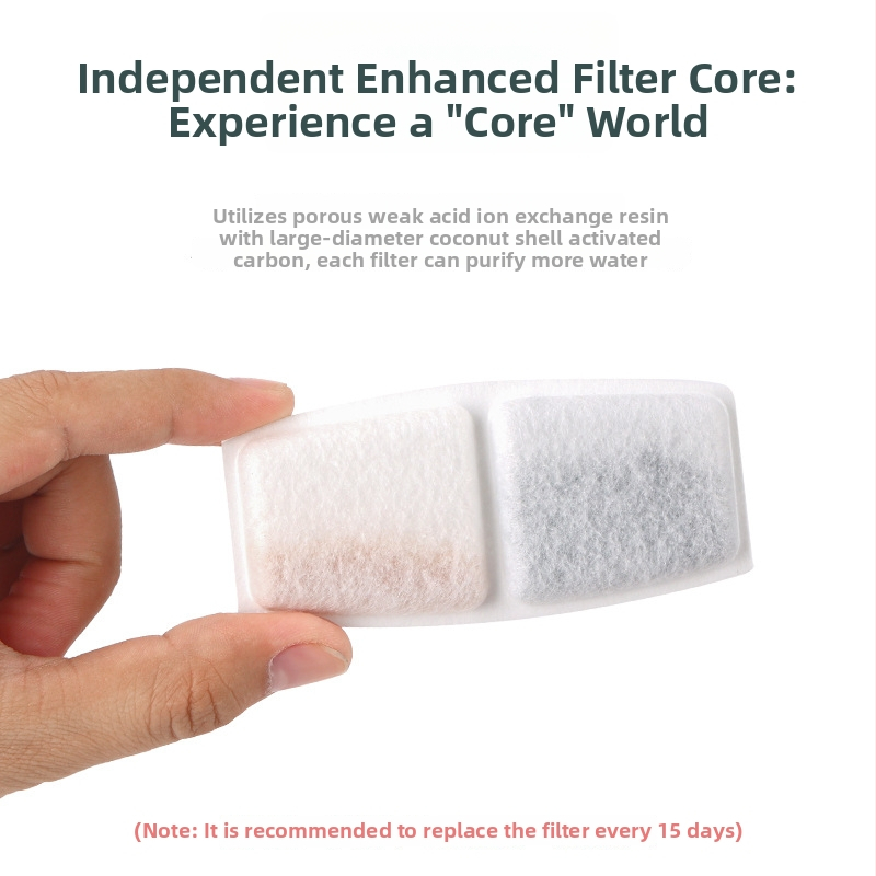 Distribuitor apă pentru animale H02 – pentru câini și pisici, 6 cartușe filtru + 2 filtre de bumbac, compatibil cu W01/W01S/W01SP, ne detașabil, greutate 62 g