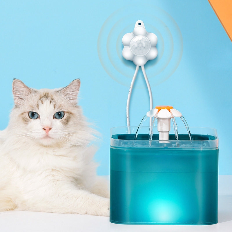 Dispenser de apă pentru animale cu senzor infraroșu; potrivit pentru pisici și câini; model: Pet water dispenser infrared sensor; greutate 150 g; fără aplicație