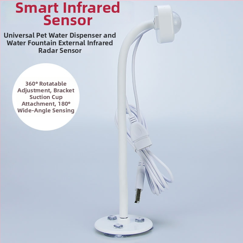 Dispenser automat de apă pentru animale de companie cu senzor de băut și activare IR — USB, pentru pisici și câini