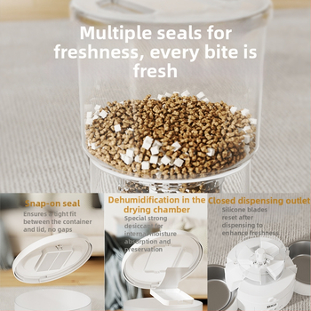 Hrănitor inteligent pentru animale de companie, cu temporizator automat și control prin aplicație, tavă dublă, detașabil, pentru câini și pisici, 2 kg