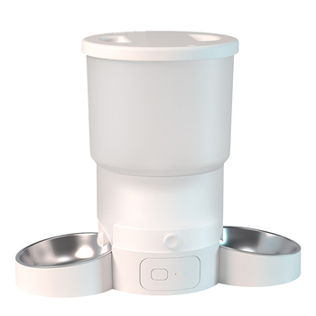 Hrănitor inteligent pentru animale de companie, cu temporizator automat și control prin aplicație, tavă dublă, detașabil, pentru câini și pisici, 2 kg