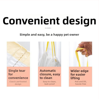 Чанта за котешка тоалетна за отпадъци, дебел HDPE, с връзка, еднократна, 50 бр