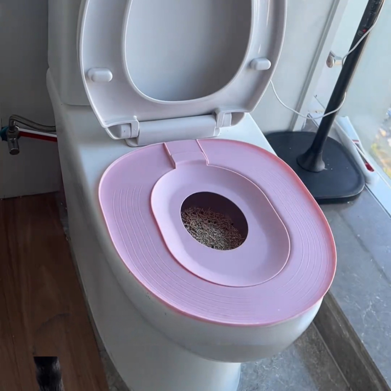 Toalet za mačke za trening, poluzatvoren dizajn, PVC materijal, verzija 2.0, bez pametnih funkcija