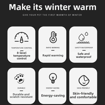Padă electrică de încălzire pentru câini, pluș, nu se spală