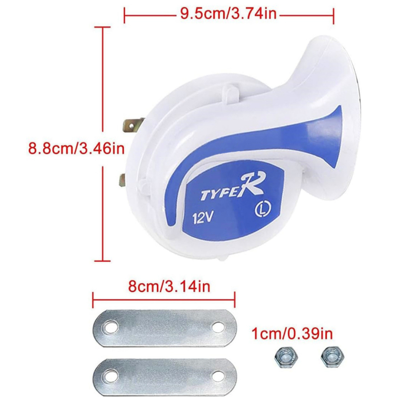 Auto snail horn Snail trumpet, impedancija 8 Ω, zvuk 105-115 dB, KTCTIGER