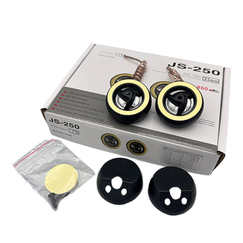 JS-250 Automobilski visokotonac, par, univerzalna upotreba — Snaga 150W • Impedencija 4Ω • Napon 12V • Frekvencijski odziv 20kHz-30Hz • Osjetljivost 92dB